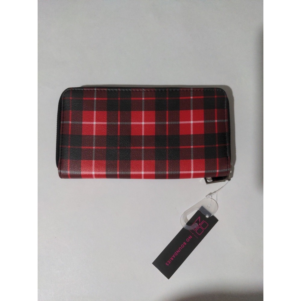 No Boundaries Women's Teens Girls Red Plaid Wallet NWT